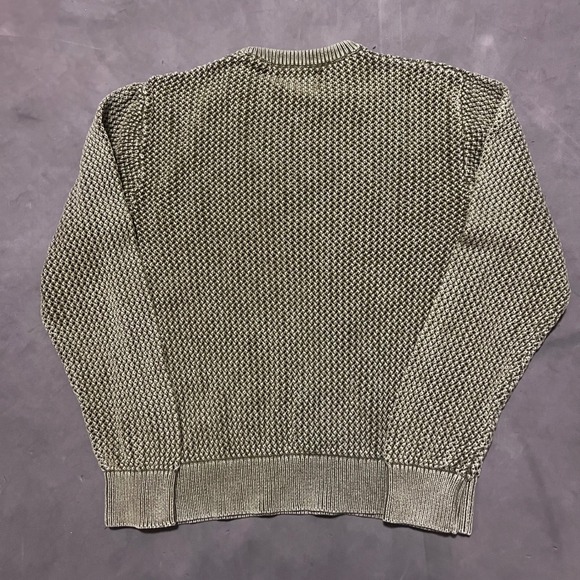 Stussy Green Pigment Dyed Loose Chunky Gauge Knit Jumper Sweater Mens XL - Picture 2 of 7